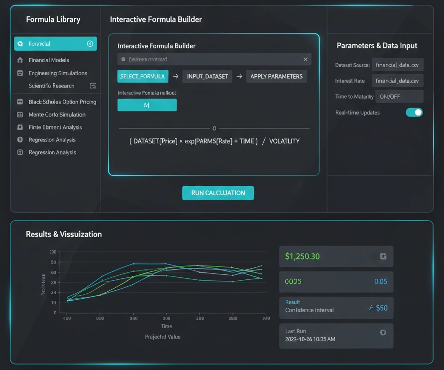 dash board de calculos matemáticos